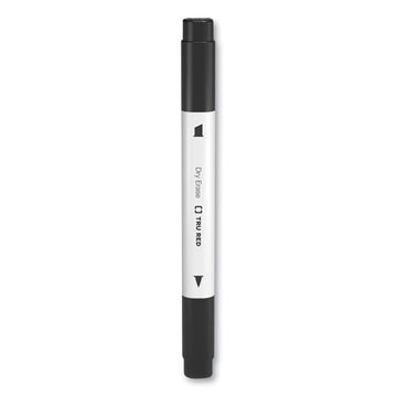 TRU RED™ Dry Erase Marker, Tank-style Twin-tip, Fine-medium Bullet-chisel Tips, Black, 4-pack freeshipping - TVN Wholesale